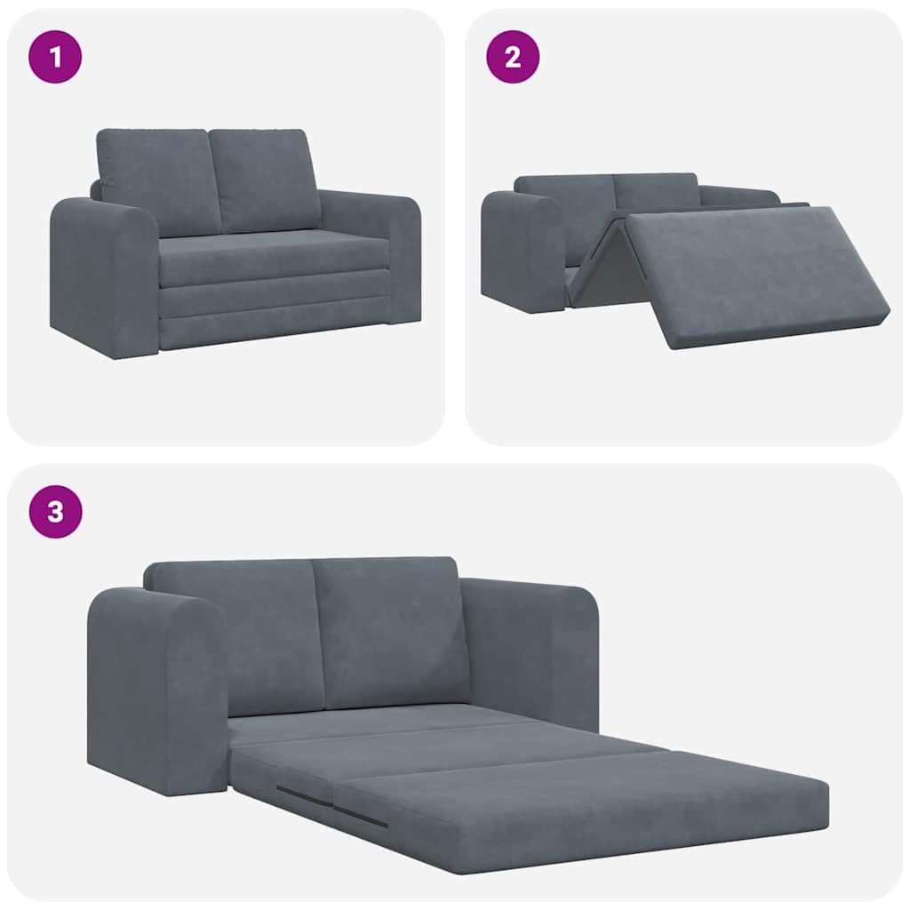 Sofá-Cama Cinzento escuro 148 x 71 x 83 cm Veludo