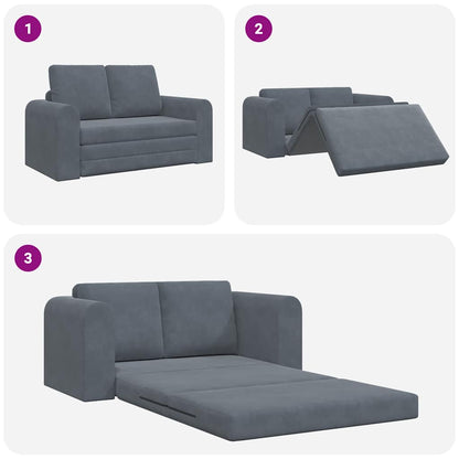 Sofá-Cama Cinzento escuro 148 x 71 x 83 cm Veludo