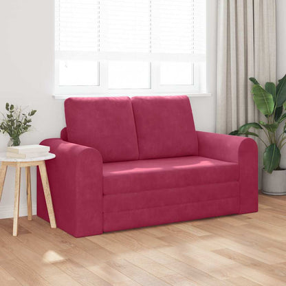 Sofá-Cama Vinho Vermelho 148 x 71 x 83 cm Veludo