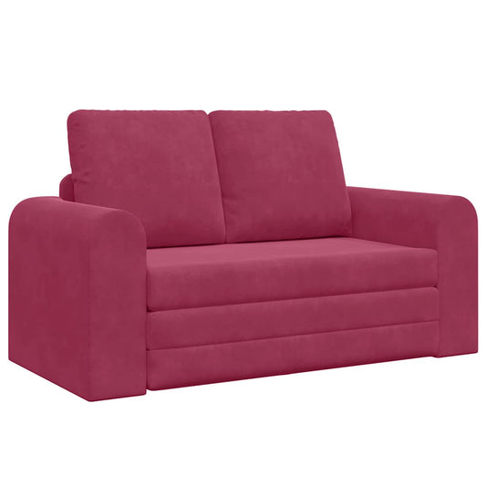 Sofá-Cama Vinho Vermelho 148 x 71 x 83 cm Veludo
