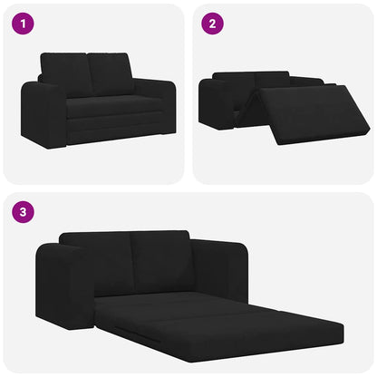 Sofá-Cama Preto 148 x 71 x 83 cm Veludo
