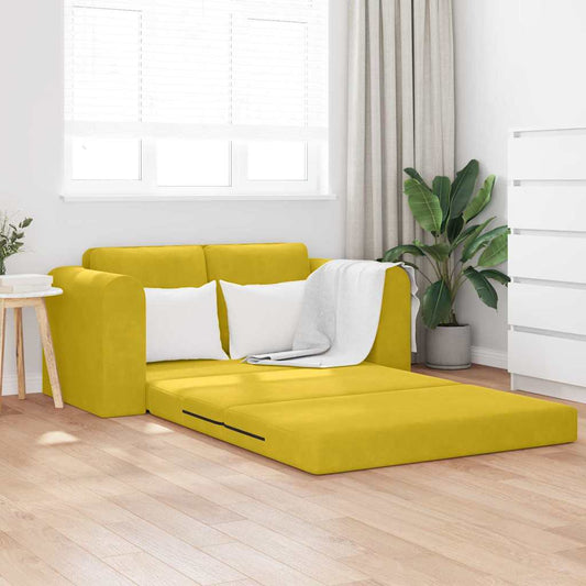 Sofá-Cama Amarelo 148 x 71 x 83 cm Veludo