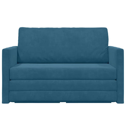 Sofá-Cama Azul 124 x 204 x 61 cm Veludo