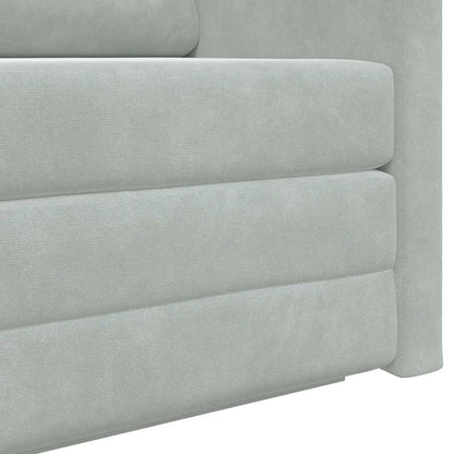 Sofá-Cama Cinzento-claro 124 x 204 x 61 cm Veludo