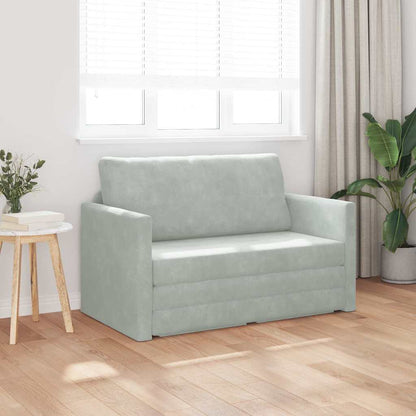Sofá-Cama Cinzento-claro 124 x 204 x 61 cm Veludo