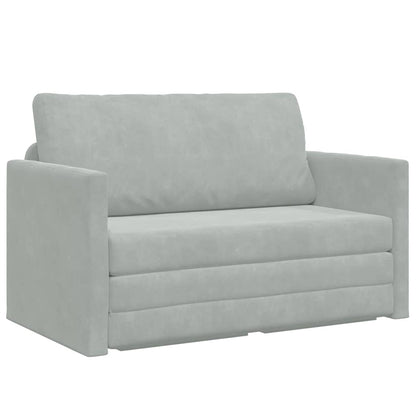 Sofá-Cama Cinzento-claro 124 x 204 x 61 cm Veludo