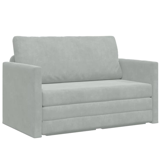 Sofá-Cama Cinzento-claro 124 x 204 x 61 cm Veludo