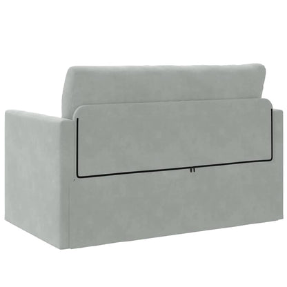 Sofá-Cama Cinzento-claro 124 x 204 x 61 cm Veludo