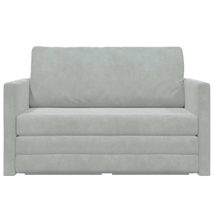 Sofá-Cama Cinzento-claro 124 x 204 x 61 cm Veludo