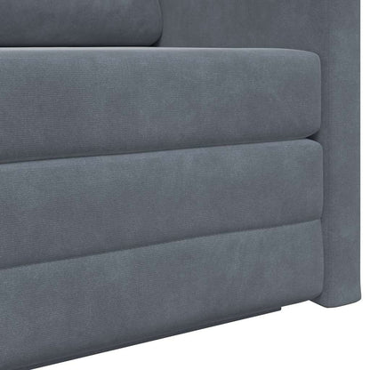 Sofá-Cama Cinza Escuro 124 x 204 x 61 cm Veludo