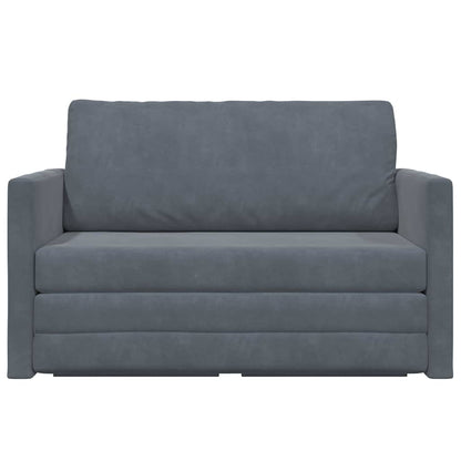 Sofá-Cama Cinza Escuro 124 x 204 x 61 cm Veludo