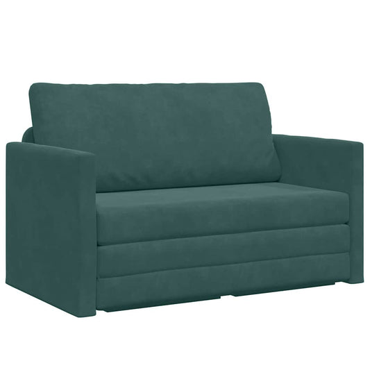 Sofá-Cama Verde Escuro 124 x 204 x 61 cm Veludo