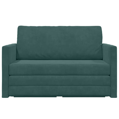 Sofá-Cama Verde Escuro 124 x 204 x 61 cm Veludo