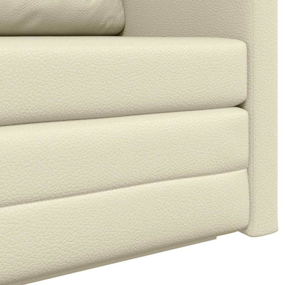 Sofá-Cama Creme 124 x 71 x 78 cm Couro Artificial