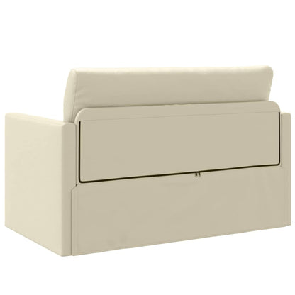 Sofá-Cama Creme 124 x 71 x 78 cm Couro Artificial