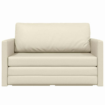 Sofá-Cama Creme 124 x 71 x 78 cm Couro Artificial