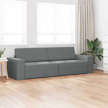 Sofá-cama de chão Cinza Escuro 245 x 78 x 77 cm tecido