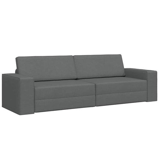 Sofá-cama de chão Cinza Escuro 245 x 78 x 77 cm tecido