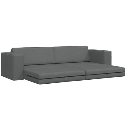 Sofá-cama de chão Cinza Escuro 245 x 78 x 77 cm tecido
