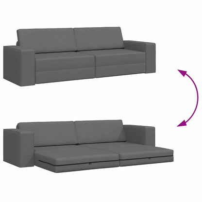 Sofá-cama de chão Cinza Escuro 245 x 78 x 77 cm tecido