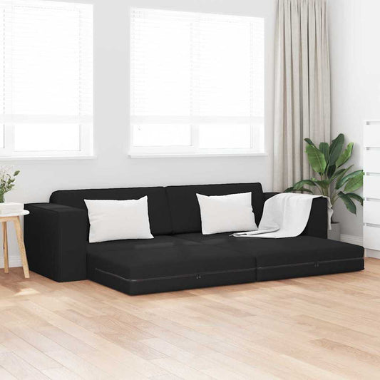 Sofá-cama de chão Preto 245 x 78 x 77 cm tecido