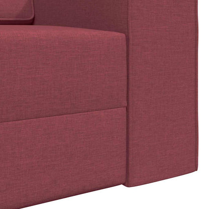 Sofá-cama de chão vermelho tinto 245 x 78 x 77 cm tecido