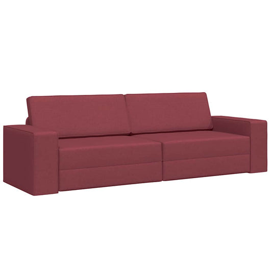 Sofá-cama de chão vermelho tinto 245 x 78 x 77 cm tecido