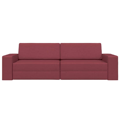 Sofá-cama de chão vermelho tinto 245 x 78 x 77 cm tecido