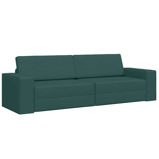 Sofá-cama de chão Verde-escuro 245 x 78 x 77 cm tecido