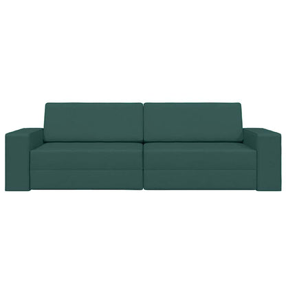 Sofá-cama de chão Verde-escuro 245 x 78 x 77 cm tecido