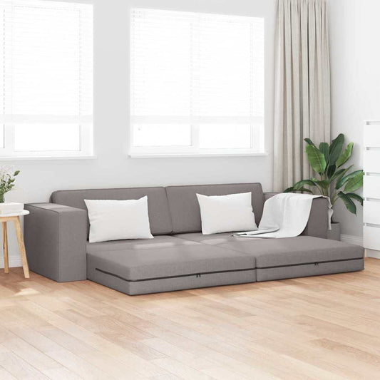 Sofá-cama de chão Cinzento-acastanhado 245 x 78 x 77 cm tecido