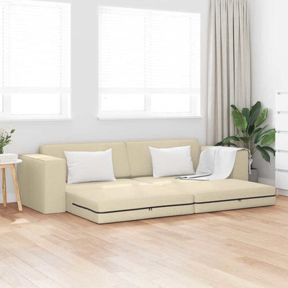 Sofá-cama Creme 245 x 78 x 77 cm tecido