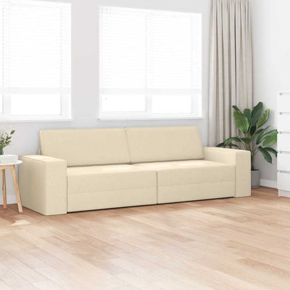 Sofá-cama Creme 245 x 78 x 77 cm tecido