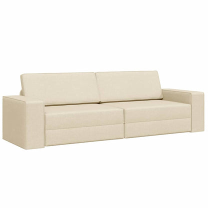 Sofá-cama Creme 245 x 78 x 77 cm tecido