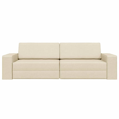 Sofá-cama Creme 245 x 78 x 77 cm tecido