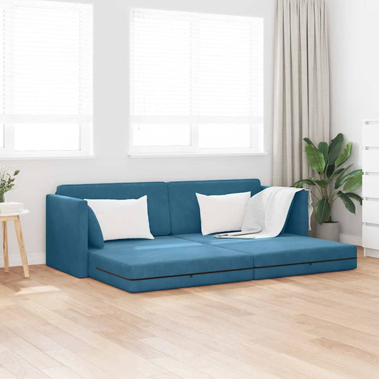 Sofá-Cama Azul 213 x 70 x 77 cm Veludo
