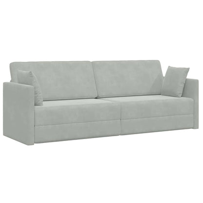 Sofá-Cama Cinzento-claro 213 x 70 x 77 cm Veludo