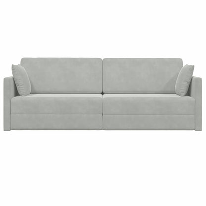 Sofá-Cama Cinzento-claro 213 x 70 x 77 cm Veludo