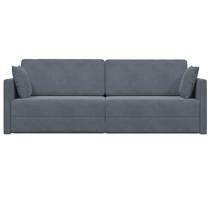 Sofá-Cama Cinza Escuro 213 x 70 x 77 cm Veludo