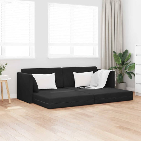 Sofá-Cama Preto 213 x 70 x 77 cm Veludo