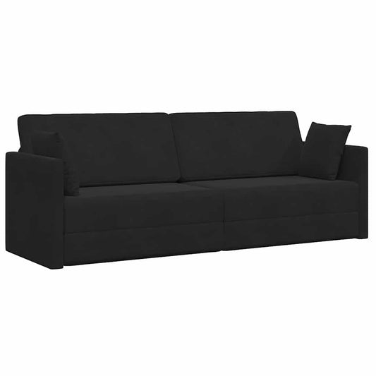 Sofá-Cama Preto 213 x 70 x 77 cm Veludo