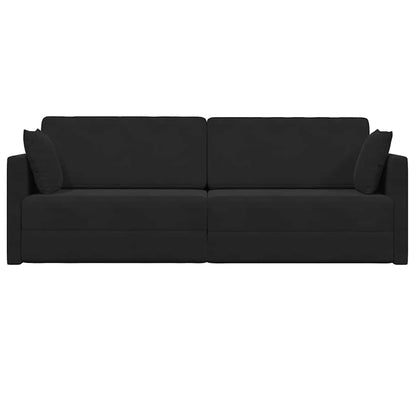 Sofá-Cama Preto 213 x 70 x 77 cm Veludo
