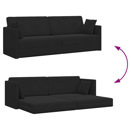 Sofá-Cama Preto 213 x 70 x 77 cm Veludo