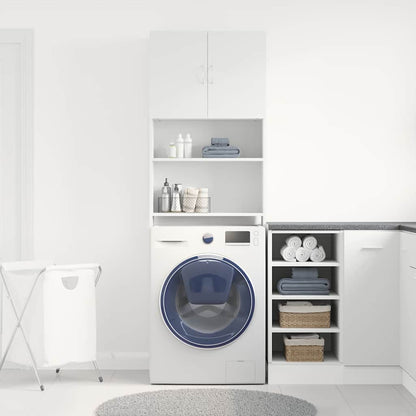 Armário máquina lavar roupa derivados madeira branco