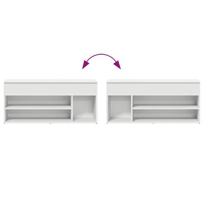 Banco sapateira 102x30,5x45 cm derivados de madeira branco
