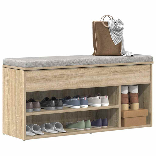 Banco sapateira 102x30,5x45cm derivados madeira carvalho sonoma
