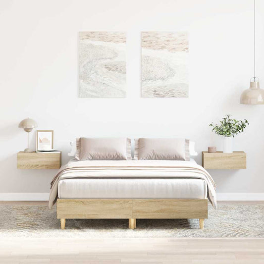 Estrutura cama sem colchão 120x200 cm carvalho sonoma
