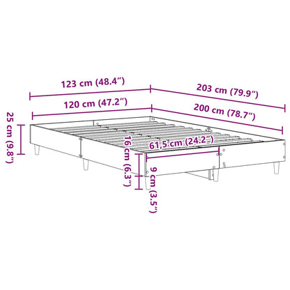 Estrutura de cama sem colchão 120x200 cm cinza sonoma
