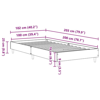 Estrutura cama s/ colchão 100x200 cm derivados de madeira preto