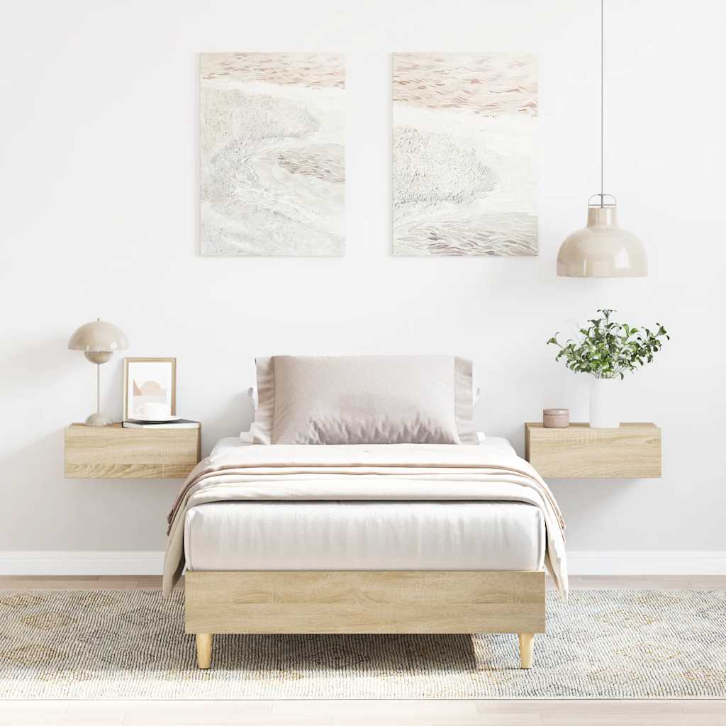 Estrutura cama s/ colchão 100x200 cm carvalho sonoma